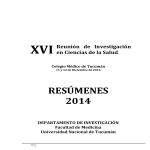 XVI REUNIÓN DE INVESTIGACIÓN EN CIENCIAS DE LA SALUD - RESÚMENES 2014 - SEGUNDA PARTE