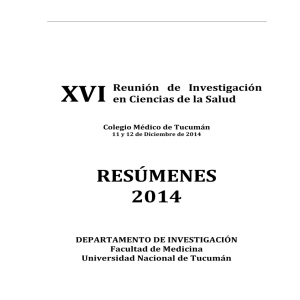 XVI REUNI N DE INVESTIGACI N EN CIENCIAS DE LA SALUD - RES MENES 2014