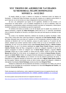 Clasificaciones del XXV Trofeo de ajedrez de Navidades http://www.sonseca.es/clubajedrezsonseca/NAVIDAD_2013_12_14_CLASIFICACION.pdf
