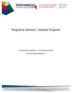 General Program “Conectando sociedades” / “Connecting societies” www.informaticahabana.cu
