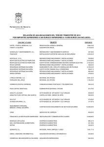 Relaci n de adjudicaciones del 3 trimestre 2013 por importes superiores a 300 euros e inferiores a 15.000 euros (IVA incluido).