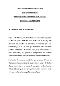 Intervención del consejero Álvaro Miranda en el Pleno de debate de las enmiendas a la totalidad al PGN 2012