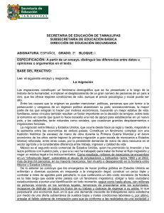 SECRETARIA DE EDUCACIÓN DE TAMAULIPAS SUBSECRETARÍA DE EDUCACIÓN BÁSICA