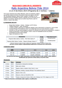 Etapa Calama 12-14 Enero 2014- 2 noches