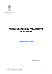 Presupuestos del Parlamento de Navarra Ejercicio 2012
