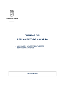 Cuentas del Parlamento de Navarra. Año 2013