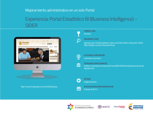 Experiencia: Portal Estadístico BI (Business Intelligence) –  SIDER