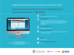 Experiencia: Sistema de Información Administrativo y  Financiera Municipal – SIAF MUNI