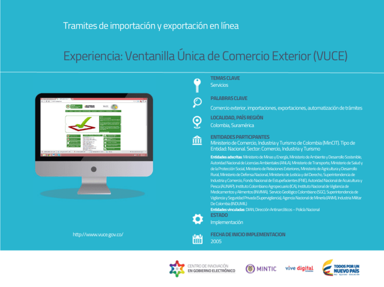 Experiencia: Ventanilla Única De Comercio Exterior (VUCE)