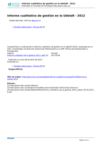 Informe cualitativo de gestión en la UdelaR - 2012