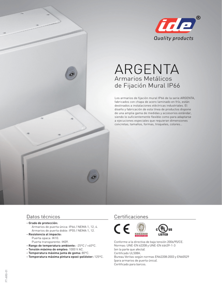 Argenta Armarios Met licos IP66 PDF 