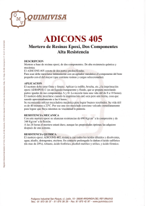 ADICONS 405 Mortero de Resinas Epoxi, Dos Componentes Alta Resistencia