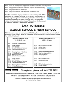 Back to Basics Middle and HS August-December 2016