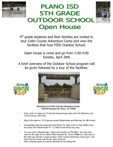 Fifth Grade Outdoor School Open House