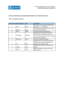 Estructura del fichero de inscripciones en Escuelas de Promoción Deportiva PDF, 86 Kbytes