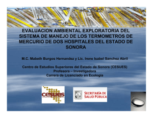 Evaluación ambiental exploratoria del sistema de manejo de los termómetros de mercurio de dos hospitales del Estado de Sonora