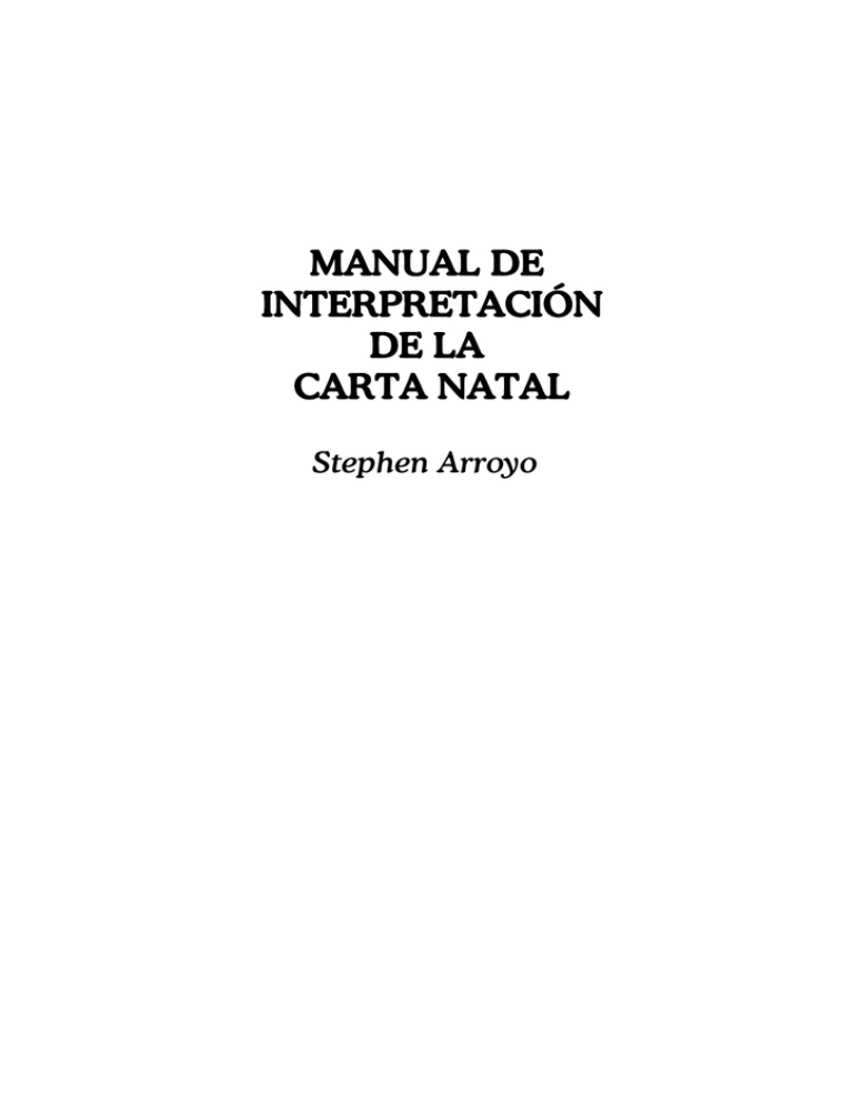 Manual de Interpretacion de la carta natal