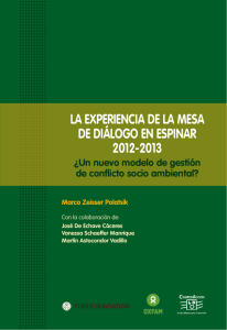 LA EXPERIENCIA DE LA MESA DE DIÁLOGO EN ESPINAR 2012-2013