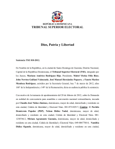 Dios, Patria y Libertad TRIBUNAL SUPERIOR ELECTORAL