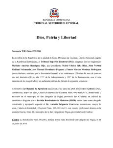 Dios, Patria y Libertad TRIBUNAL SUPERIOR ELECTORAL