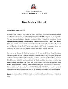 Dios, Patria y Libertad TRIBUNAL SUPERIOR ELECTORAL