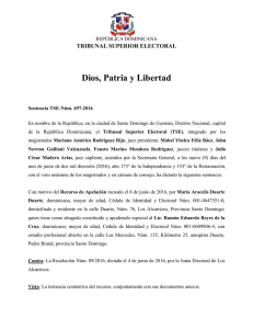 Dios, Patria y Libertad TRIBUNAL SUPERIOR ELECTORAL