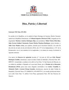 Dios, Patria y Libertad TRIBUNAL SUPERIOR ELECTORAL