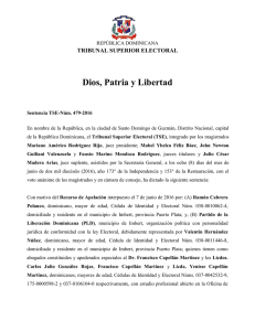 Dios, Patria y Libertad TRIBUNAL SUPERIOR ELECTORAL