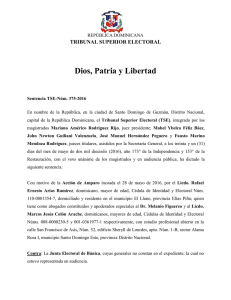 Dios, Patria y Libertad TRIBUNAL SUPERIOR ELECTORAL