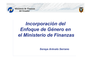 Presentación Incorporación del Enfoque de Género en el Ministerio de Finanzas – Ecuador.