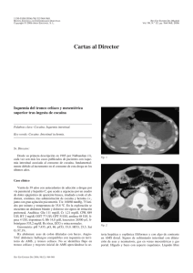 Isquemia del tronco celíaco y mesentérica superior tras ingesta de cocaína