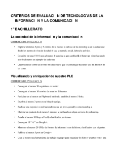 Informática - Criterios de evaluación de TIC - 1º Bachillerato