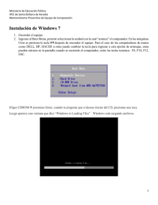  Instalación de Windows 7