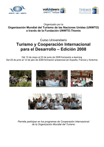 Turismo y Cooperación Internacional para el Desarrollo – Edición 2008
