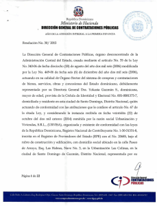 Ministerio de Hacienda DIRECCION GENERAL DE CONTRATACIONES PÚBLICAS