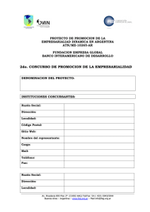 PROYECTO DE PROMOCION DE LA EMPRESARIALIAD DINAMICA EN ARGENTINA ATN/ME-10265-AR
