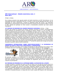 ARC International – Boletín electrónico núm. 2 Abril 2011