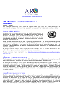 ARC International - Boletín electrónico Núm. 5 Marzo 2012