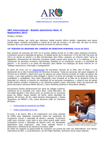 ARC International - Boletín electrónico Núm. 6 Septiembre 2012
