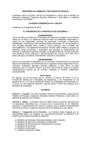 Acuerdo Gubernativo 388-2013. Comision Tecnica Productos Quimicos.