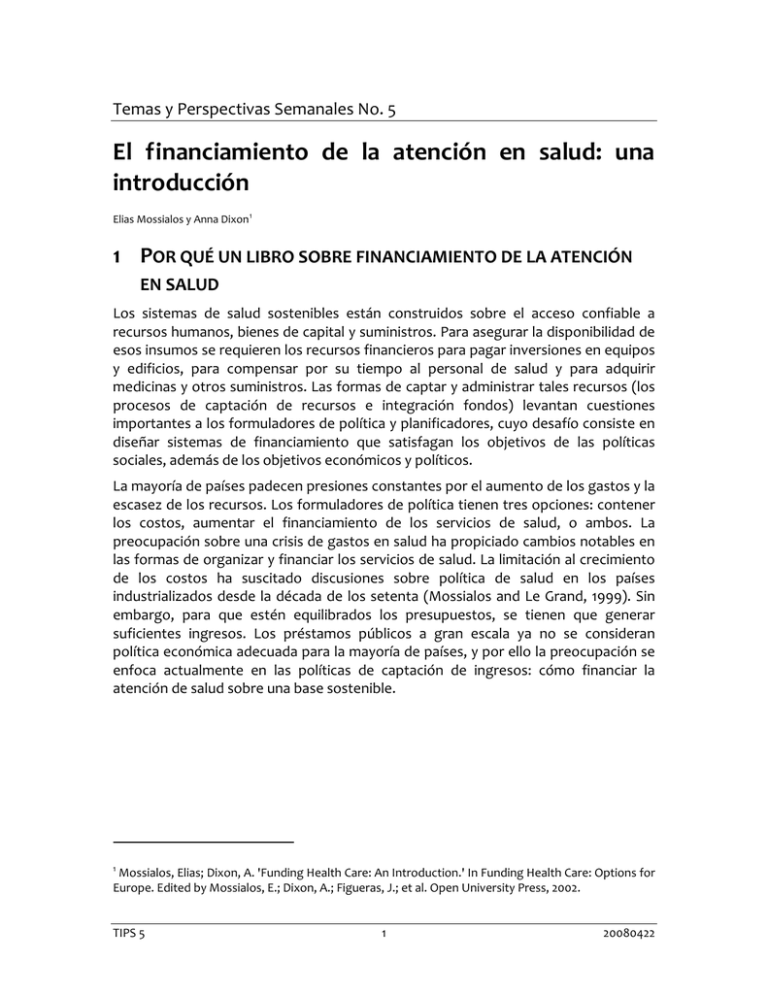 El Financiamiento De La Atención En Salud 6473