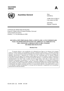 Compilation of UN information of Burkina Faso in Spanish