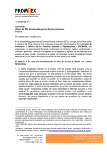 The Centro de Promoción y Defensa de los Derechos Sexuales y Reproductivos (PROMSEX) (Centre for the Promotion and Protection of Sexual and Reproductive Rights)