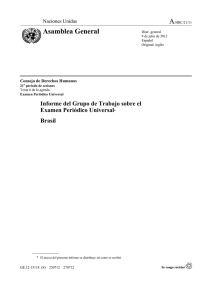 Report of the Working Group on the Universal Periodic Review - Brazil in Spanish