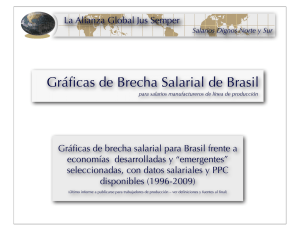 VALORACI&Oacute;N DE BRECHA DE SALARIO DIGNO DE BRASIL 1996-2009