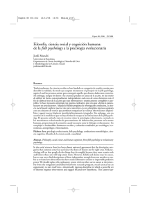 J. Mundo, Filosof a, ciencia social y cognici n humana , Papers 80, 2006 257-281