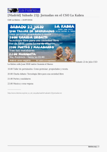 [Madrid] Sábado 23J: Jornadas en el CSO La Kabra
