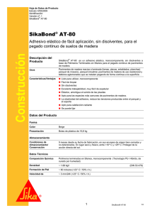 SikaBond AT-80 Adhesivo elástico de fácil aplicación, sin disolventes, para el