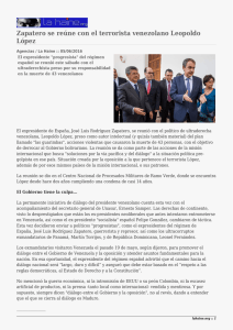 Zapatero se reúne con el terrorista venezolano Leopoldo López