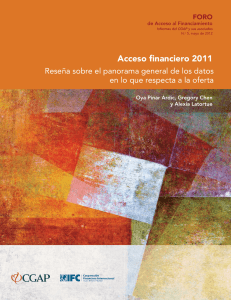 Acceso financiero 2011 Reseña sobre el panorama general de los datos FORO